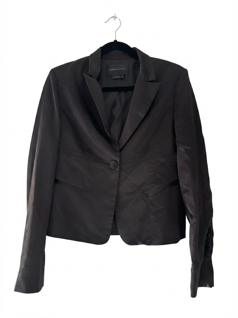 BCBGMaxAzria Brown Single-Button Notch Lapel Blazer
